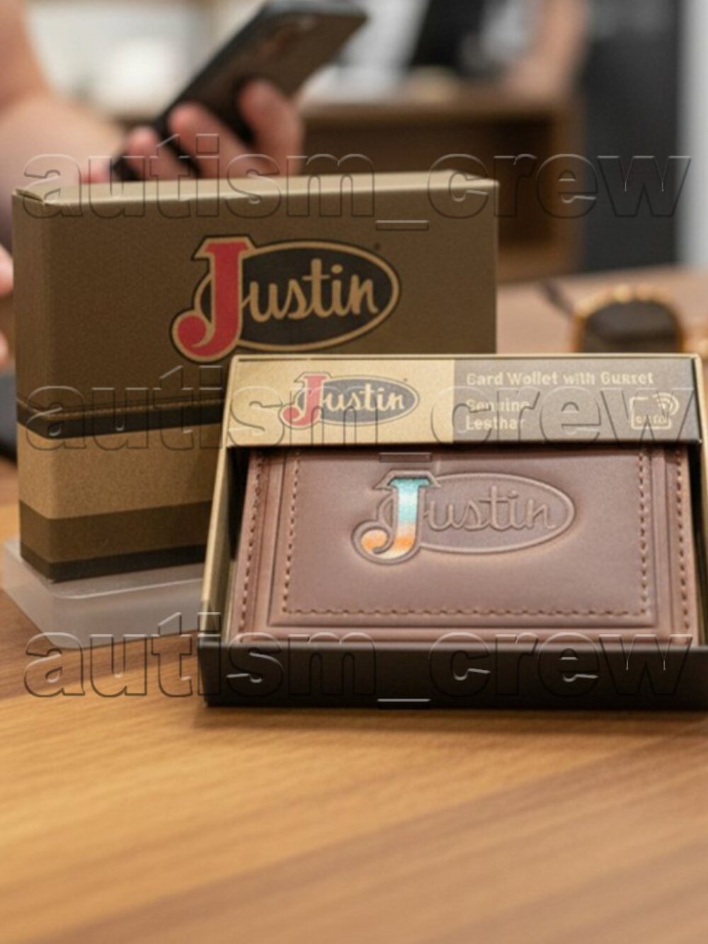 2/$30 💥🆕 Justin Brown Serape Genuine Leather RFID Slim Bifold Wallet | 5380
